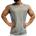 thumbnail image 1 of HappyYEE Men's Gym Tank Tops Casual Round Neck Sports Fitness Sleeveless Tops Comfy Breathable Summer Tank Gray XXL, 1 of 5
