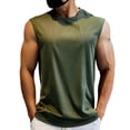 thumbnail image 1 of HappyYEE Men's Gym Tank Tops Casual Round Neck Sports Fitness Sleeveless Tops Comfy Breathable Summer Tank Green-a M, 1 of 5