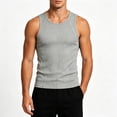 thumbnail image 1 of HappyYEE Men's Ribbed Tank Top, Wide Strap Sleeveless Knit Muscle Slim Fits Shirts, Fashion Workout Gym Tee Gray 3XL, 1 of 7