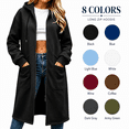 thumbnail image 1 of HappyYEE Midlength Hoodie Jackets for Women, Casual Hooded Drawstring Zipper Sweatshirt Coat, Long Sleeve Loose Outer Tops with Pockets, 1 of 8