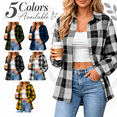 thumbnail image 1 of HappyYEE Plaid Button up Shirt for Women, Lightweight Lapel Collar Long Sleeve Blouses, Loose Casual Outerwear Tops, 1 of 8