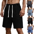 thumbnail image 1 of HappyYEE Summer Denim Shorts for Men Loose Straight Leg Knee Length Jean Shorts, Summer Versatile Casual Short Pants Streetwear Black XXL, 1 of 7