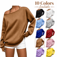 thumbnail image 1 of HappyYEE Women’s off the Shoulder Sweatshirt -Oversized Long Sleeve Versatile Sweatshirt - Fall Fleece Lined Daily Casual Layering Tops XS, 1 of 7