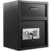 BENTISM Security Safe 1.7 Cubic Digital Depository Safe Drop Safe Carbon Steel 2 Keys Safe with Drop Slot for Home Hotel Restaurant and Office