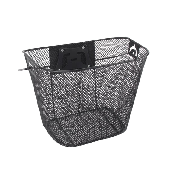 Happydeer 1 Set Bike Basket Large Capacity Easy to Install Metal Mesh Bike Basket with Quick Release Bracket for Cycling