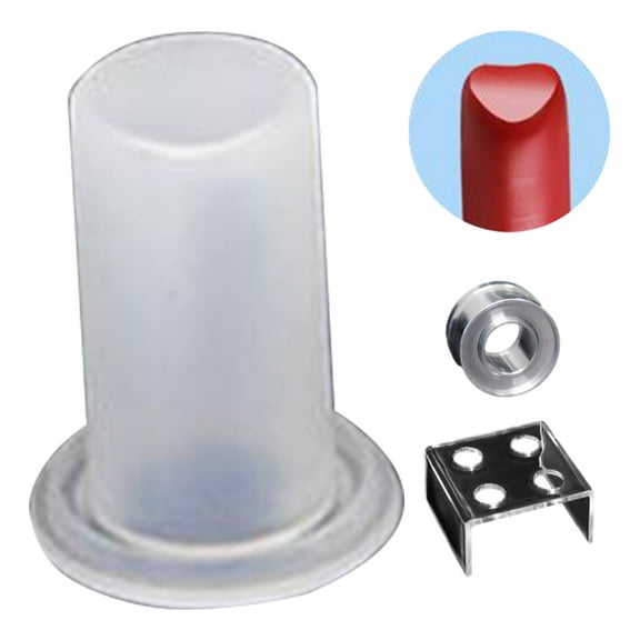 Happydeer 1 Set DIY Handmade Lipstick Mold Set Washable Reusable Silicone Mold for Perfectly Shaped Lipsticks