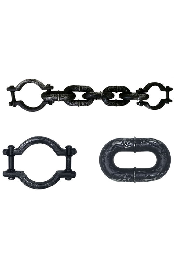 1 Set Halloween Prisoner Costume Chain Props Death Plastic Chain Decoration Prisoner Costume Accessories Cosplay Props Halloween Masquerade Party Supplies (Type O)