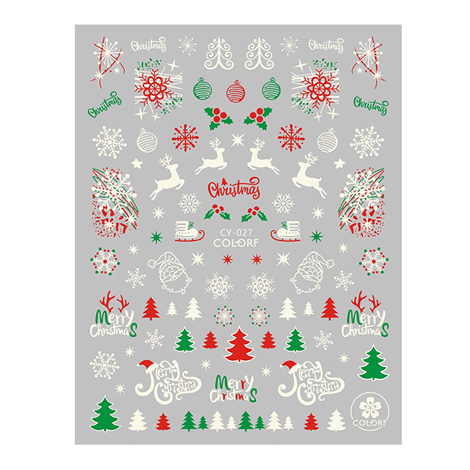 Happydeer 1 Sheet Nail Sticker Christmas Theme Design LongLasting Eco