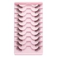 thumbnail image 1 of Happydeer 10 Pairs Half Fake Lashes Natural Curl Wispy Thick 3D Effect Removable Simulated Eyelash Planting Reusable Women Artificial Fiber Eyelashes Extension Makeup Supplies, 1 of 13