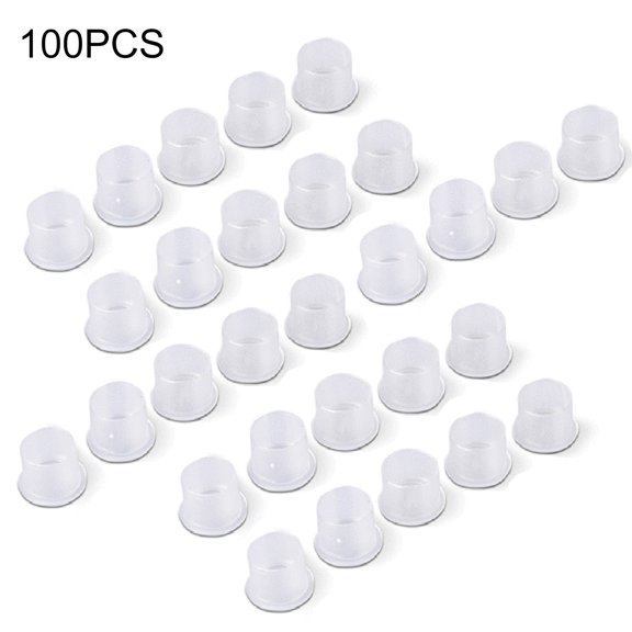 Happydeer 100Pcs/Set Tattoo Cups Disposable Safe Plastic Tattoo Color Caps for Personal Use