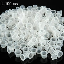 Happydeer 100Pcs Small Medium Large Plastic Clear Tattoo Ink Cups Caps Pigment Supplies