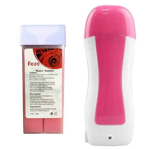 Happydeer 100g Hot Wax Heater Roll on Wax Kit Large Area Body Hair Removal Wax Roller Kit Mini Washing-free Underarm Leg Shaver US Plug Portable Epilator