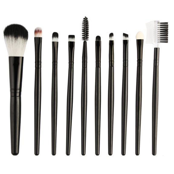 Happydeer 10Pcs Makeup Tool Set Pro Eyeshadow Eyebrow Comb Eyelash Sponge Cosmetic Brush