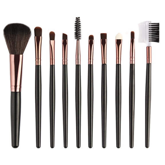 Happydeer 10Pcs Makeup Tool Set Pro Eyeshadow Eyebrow Comb Eyelash Sponge Cosmetic Brush
