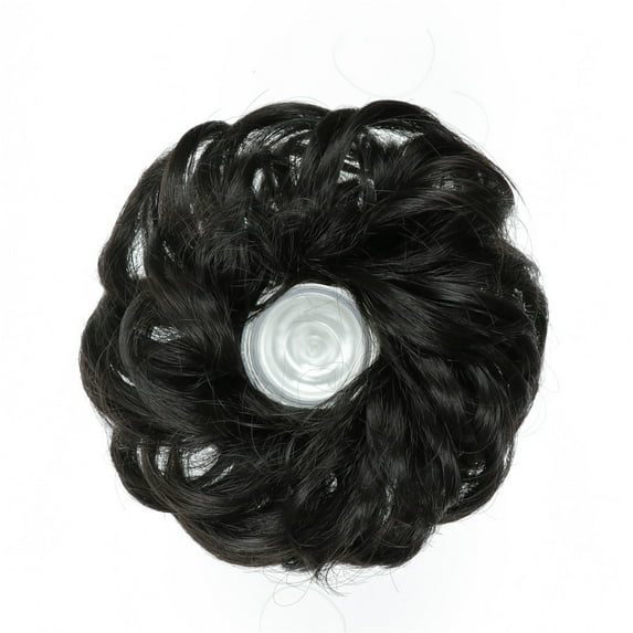 Happydeer 10cm Women Hair Bun Extension Wavy Curly Messy Donut Chignons Wig Hairpiece