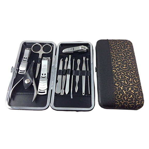 Happydeer 12 Pcs Manicure Set Manicure Pedicure Set Nail Clippers Scissors Grooming Kit