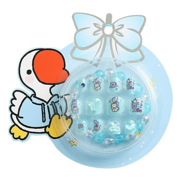 Happydeer 12Pcs Fake Nails Adorable Cartoon Pattern Vibrant Color Full Cover Decorative Press-On Fake Nails Manicure Tips