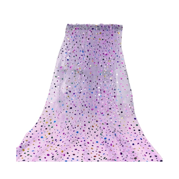 Happydeer 150CM Colorful Dot Tulle Table Runner French Sheer Round Dot Mesh Long Rectangle Wedding Bridal Shower Party Dining Table Cover Kitchen Supplies (Purple, 150CM)