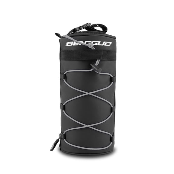 Happydeer 2.5L Bike Handlebar Bag with Zipper Large Capacity Side Mesh Bags Waterproof Easy Installation Bicycle Handlebar Storage Pouch