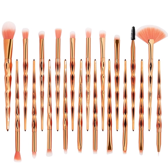 Happydeer 20Pcs Cosmetic Beauty Tool Eye Shadow Powder Lip Fan Shape Pro Makeup Brush Set