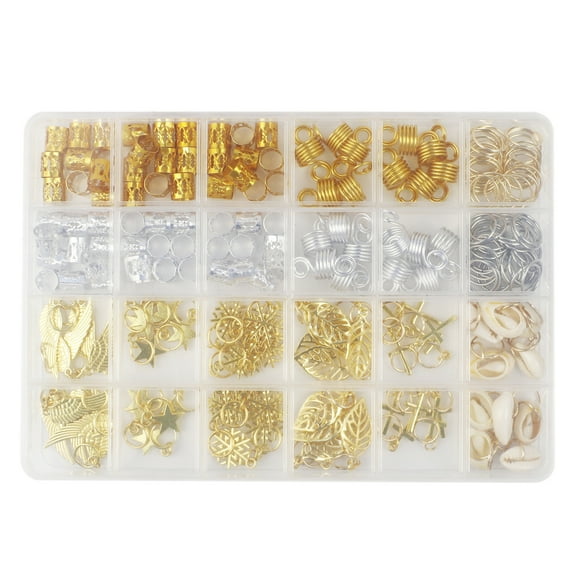 Happydeer 220Pcs/Box Hair Beads Various Styles Exquisite Craftsmanship Dreadlocks Accessories Hair Braid Dreadlock Beads for Party