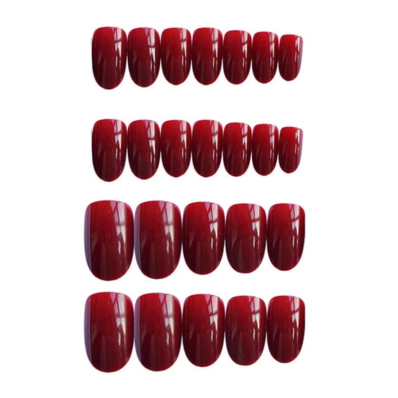 Happydeer 24Pcs Fake Nails Bright Color Mixed Size Ultra-Thin Harmless DIY Manicure Full Cover Press on Nail-Tips with Glue Set