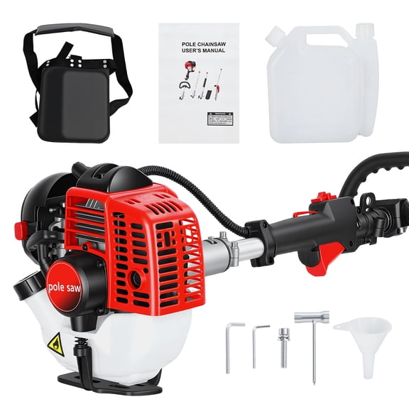 Happydeer 26CC 2-Stroke Gas Pole Saw, 9.8FT Extendable Gas Powered Tree Trimmer with Auto Chain Lubrication for Yard High Branch Pruning