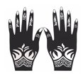 thumbnail image 1 of Happydeer 2Pcs Cool Temporary Flower Pattern Hand Art Decal Tattoo Sticker for Nightclubs, 1 of 11