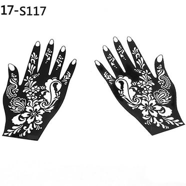 Happydeer 2Pcs Cool Temporary Flower Pattern Hand Art Decal Tattoo Sticker for Nightclubs
