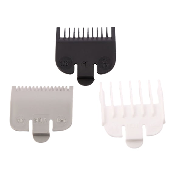 Happydeer 3Pcs/Box Hair Clipper Comb Portable Universal Easy to Install Lightweight Fall Resistant Hairstyle Design Tool Plastic Hair Clipper Replacement Sheath Limit Comb for Men