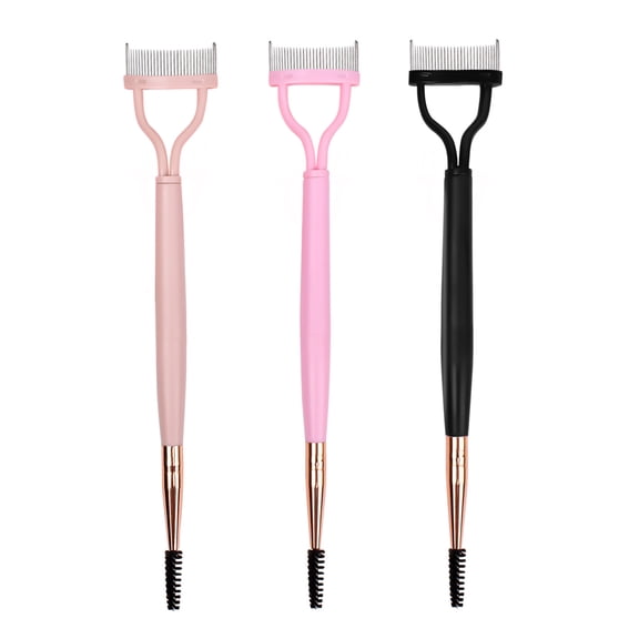 Happydeer 3Pcs Eyelash Separator Comb Defined Lashes Charming Brows Anti-rust Styling Dual-Headed Eyebrow Brush Set
