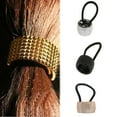 thumbnail image 1 of Happydeer 3pcs Fashion Women Punk Rivet Circle Ring Elastic Hair Rope Band Ponytail Accessory, 1 of 7