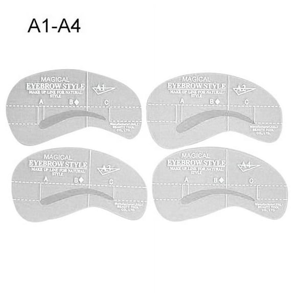 Happydeer 4 Styles Grooming Stencil Kit Make Up Shaping DIY Beauty Eyebrow Template Tools