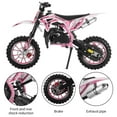 thumbnail image 1 of Happydeer 49cc Kids Dirt Bike, Gas Power Off Road Mini Motorcycle, Mini Bike with 10 inch Anti-slip Tires Front Rear Disc Brakes, Pull Start, 2-Stroke, Speeds up to 40km/h (Pink), 1 of 8