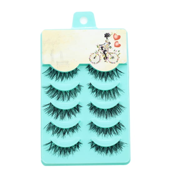 Happydeer 5 Pairs Natural Soft Fake Eye Lashes Makeup Handmade Thick False Eyelashes