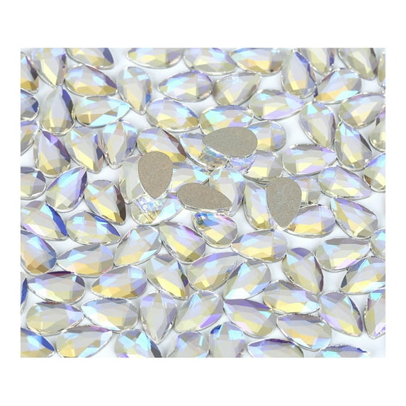 Happydeer 50Pcs Manicure Fake Diamonds Shining Three-dimensional Flat Bottom DIY Sparkling Fat Drop Nail Art Irregular Nail Rhinestones for Women