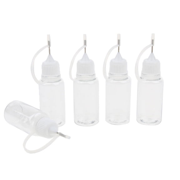Happydeer 5Pcs 10ml Empty Squeezable Liquid Dropper Filling Bottles with Needle Tip Cap