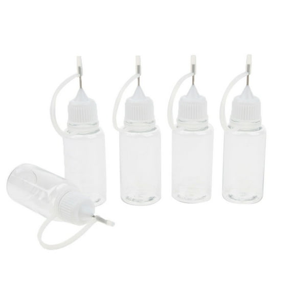 Happydeer 5Pcs 10ml Empty Squeezable Liquid Dropper Filling Bottles with Needle Tip Cap