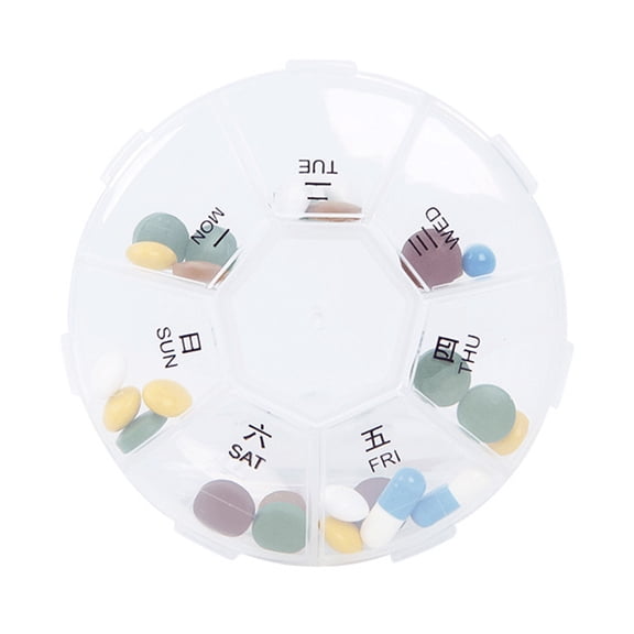 Happydeer 7 Grids Portable Weekly Pill Storage Box Case Container Mini Medicine Organizer