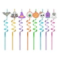 thumbnail image 1 of Happydeer 8Pcs Halloween Reusable Drinking Straws Children Spiral Beverage Straw for Hot Cold Drinks Birthday Party (1 Set), 1 of 13