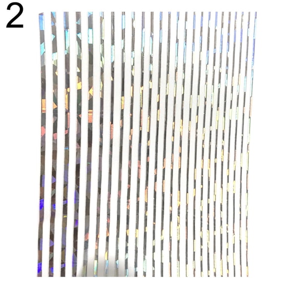Happydeer 9x8cm Laser Nail Sticker Stripe Lines Tape 3D Adhesive Decoration DIY Decal