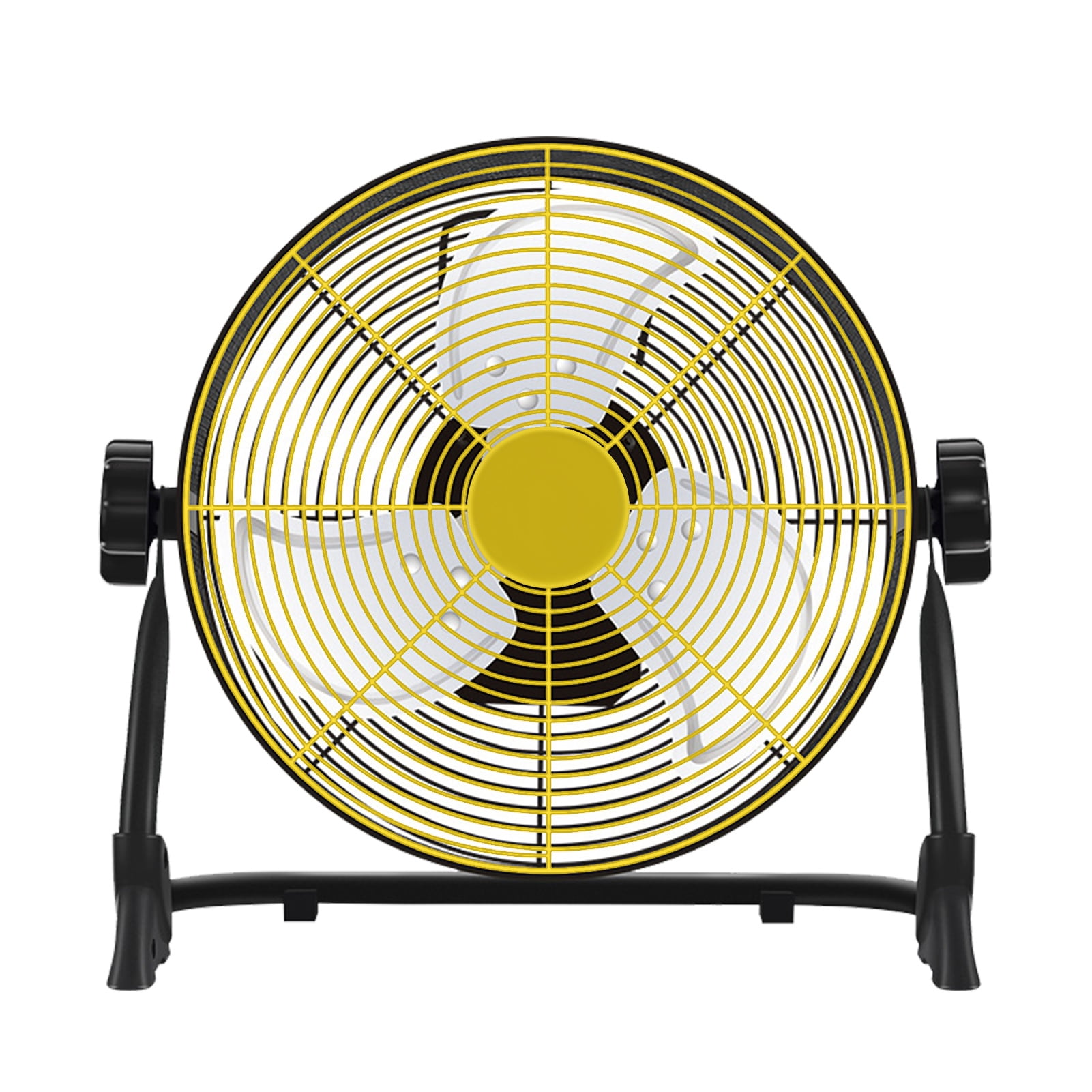 Happydeer Battery Operated Floor Fan Rechargeable Powered Fan Cordless High Velocity Metal Blade Portable Fan for Camping Travel Patio Tent Indoor Outdoor Fan 12 Inch 360 Degree Manual Tilt 12 Speed