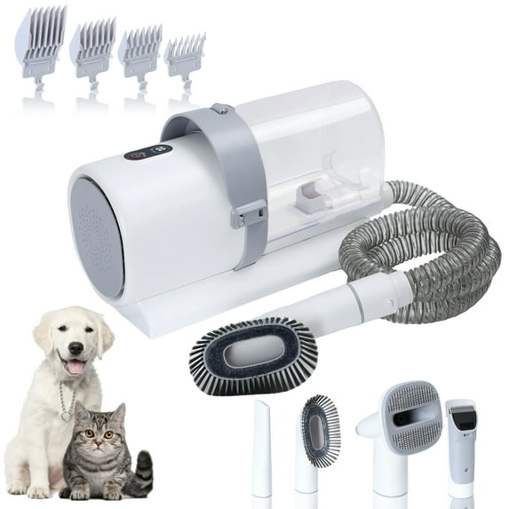 Happydeer Dog Hair Vacuum & Grooming Kit, Pet Grooming Vacuum with 4 Limited Combs, 2.5L Dust Cup Dog Brush Vacuum with Grooming Tools for Shedding Pet Hair, Home Cleaning