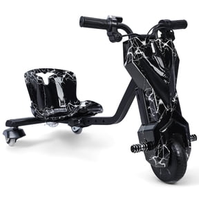 Happydeer Electric Drift Trike with Light, Button Throttle Function, 12V Electric Ride on Tricycles, Adjustable Seat, Big Wheel Drifting Tricycle, up to 9 Miles/h