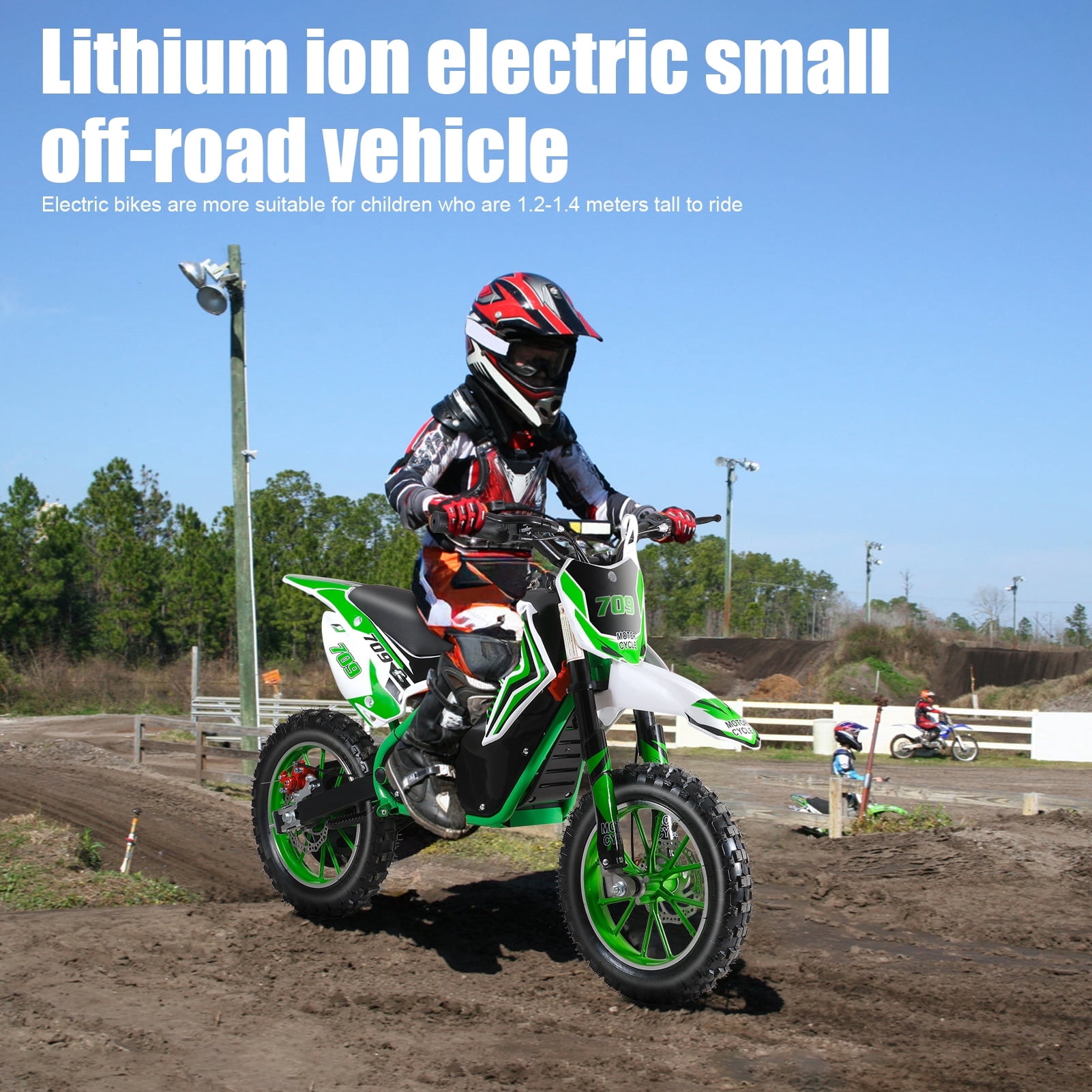 Happydeer Electric Pocket Motorbike with Mechanical Disc Brakes Green 36V Kids Mini Motorcycle, Electric Dirt Bike, Motocross Bike, 350W Off Road Mini Motorcycle,10 Inch Tires Dirt Bike