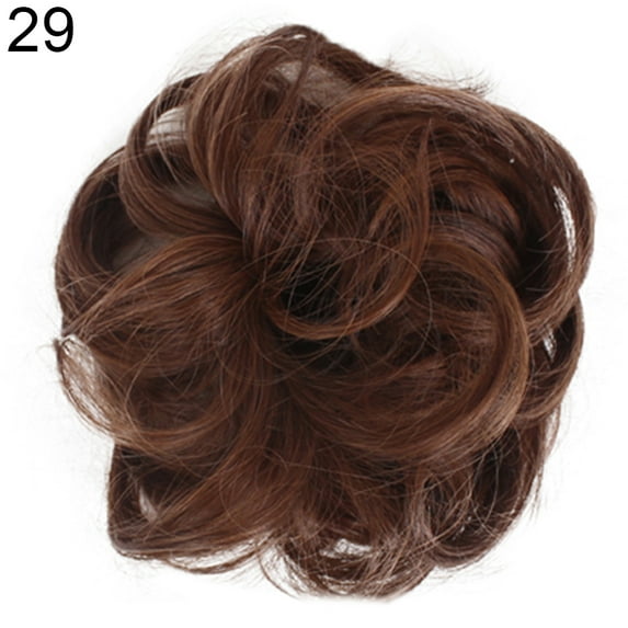 Happydeer Fashion Women Hair Bun Extension Wavy Curly Messy Donut Chignons Wig Hairpiece