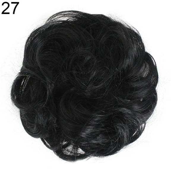Happydeer Fashion Women Hair Bun Extension Wavy Curly Messy Donut Chignons Wig Hairpiece