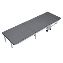Happydeer Folding Bed with Comfortable Mattress, 170cm/66.93" Portable Lounge Chair Sleeping Cot With Wheels, Grey