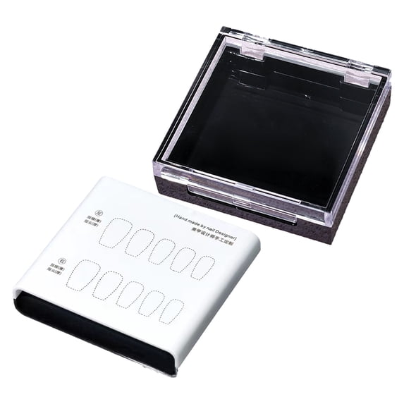 Happydeer Gel Fake Nails Storage Box with Lid Transparent Press-on Nails Storage Container Multifunctional Mini Square Empty Display Holder for Acrylic Fake Nail Tips Earplugs Jewelry