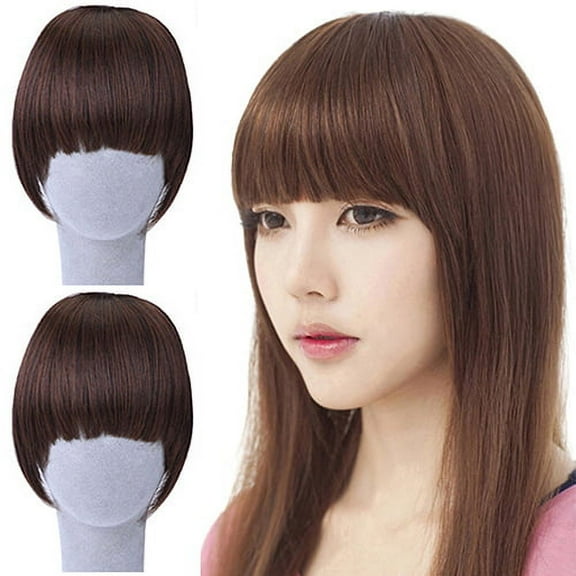 Happydeer Girl Pretty Clip On Bang Wigs Fashion Faux Straight Fringe Hair Extension Decor